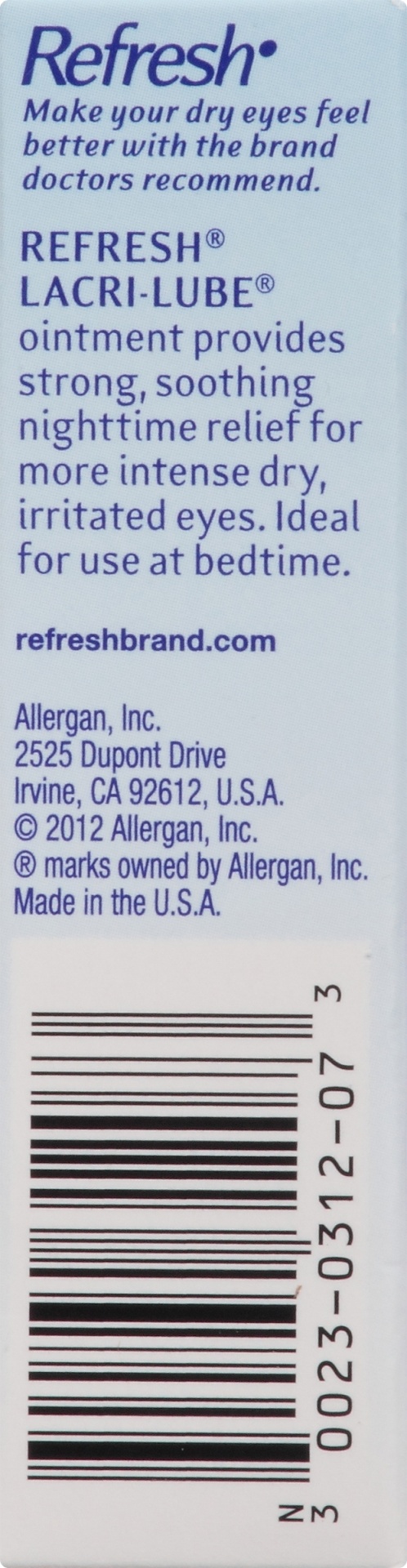 slide 5 of 6, Refresh Allergan Lacri Lube Ointment, 0.25 oz