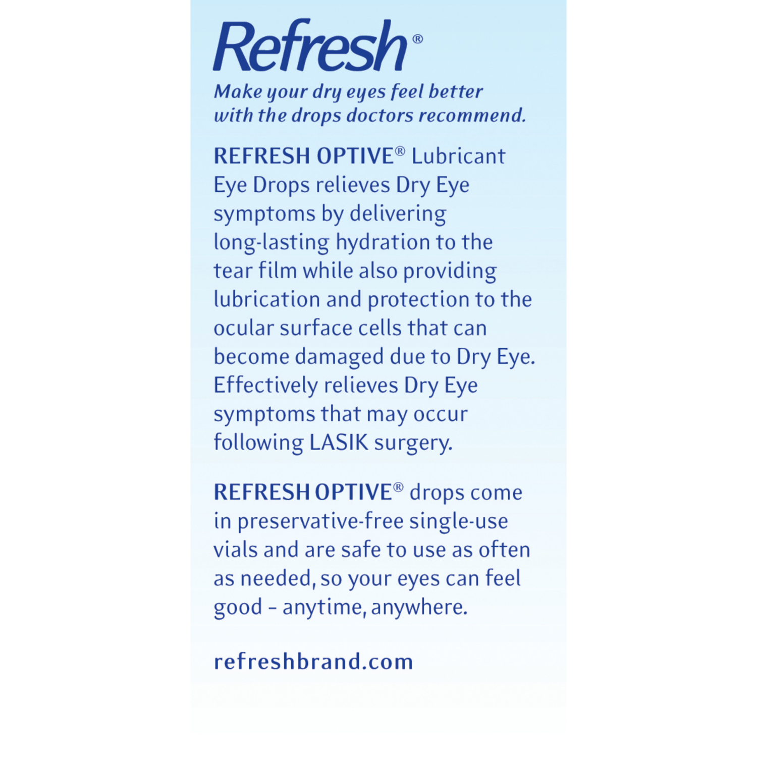 slide 5 of 8, Refresh Optive Lubricant Eye Drops Non-Preserved Tears, 30 Single-Use Containers, 0.01 fl oz (0.4 mL), 30 ct