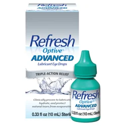 Refresh Optive Advanced Lubricant Eye Drops Preserved Tears, 1 Count, 0.33 fl oz (10 mL)