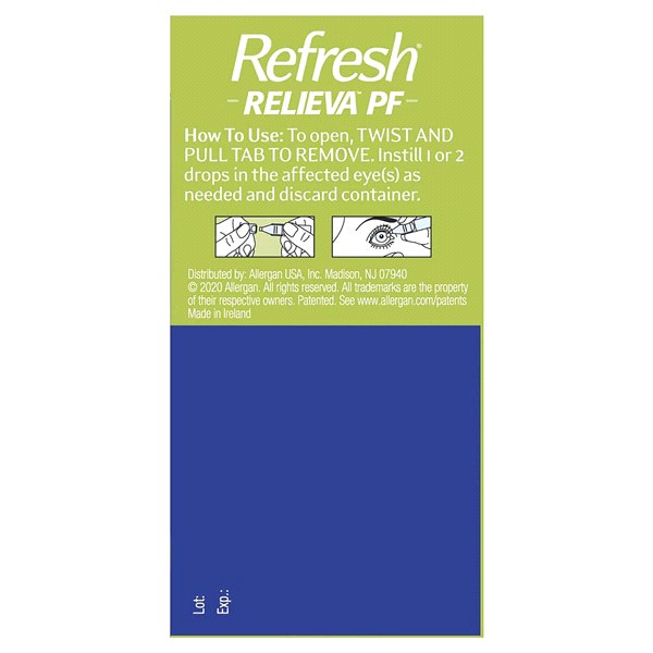 slide 13 of 21, Refresh Relieva PF Lubricant Eye Drops 30 - 0.01 fl oz Vials, 30 ct