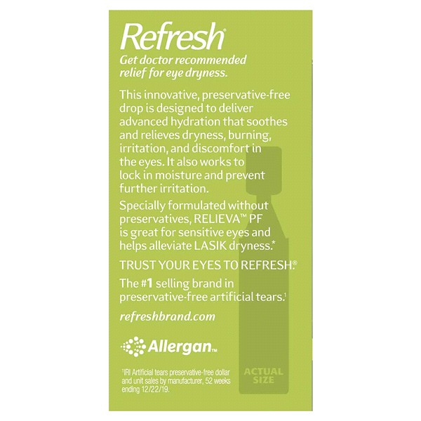 slide 8 of 21, Refresh Relieva PF Lubricant Eye Drops 30 - 0.01 fl oz Vials, 30 ct