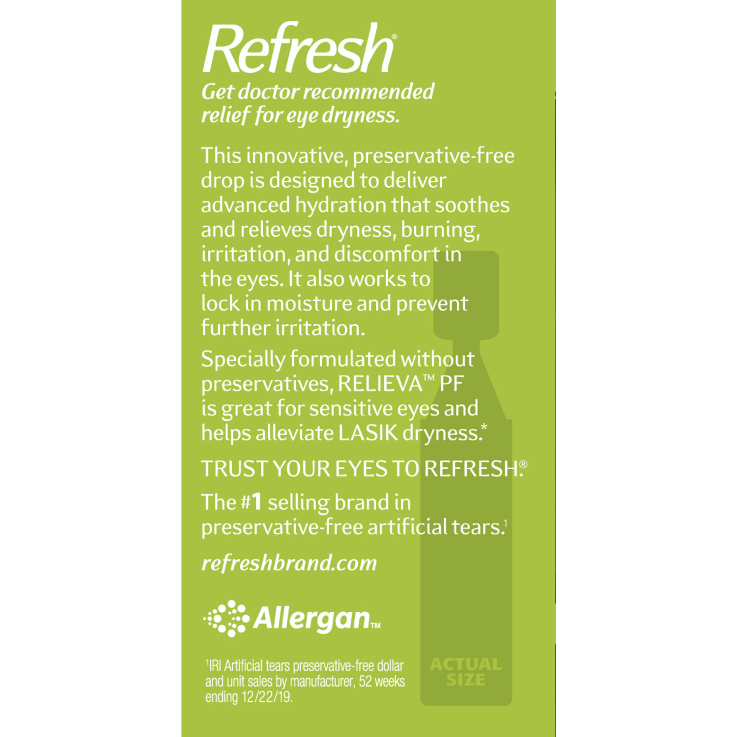 slide 5 of 8, Refresh Relieva PF Lubricant Eye Drops 30 - 0.01 fl oz Vials, 30 ct