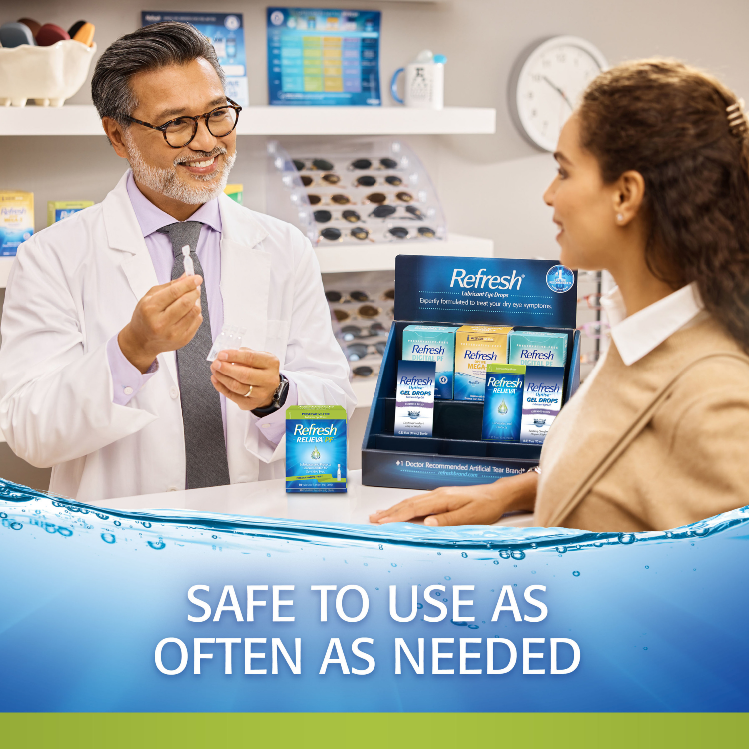 slide 6 of 8, Refresh Relieva PF Lubricant Eye Drops 30 - 0.01 fl oz Vials, 30 ct