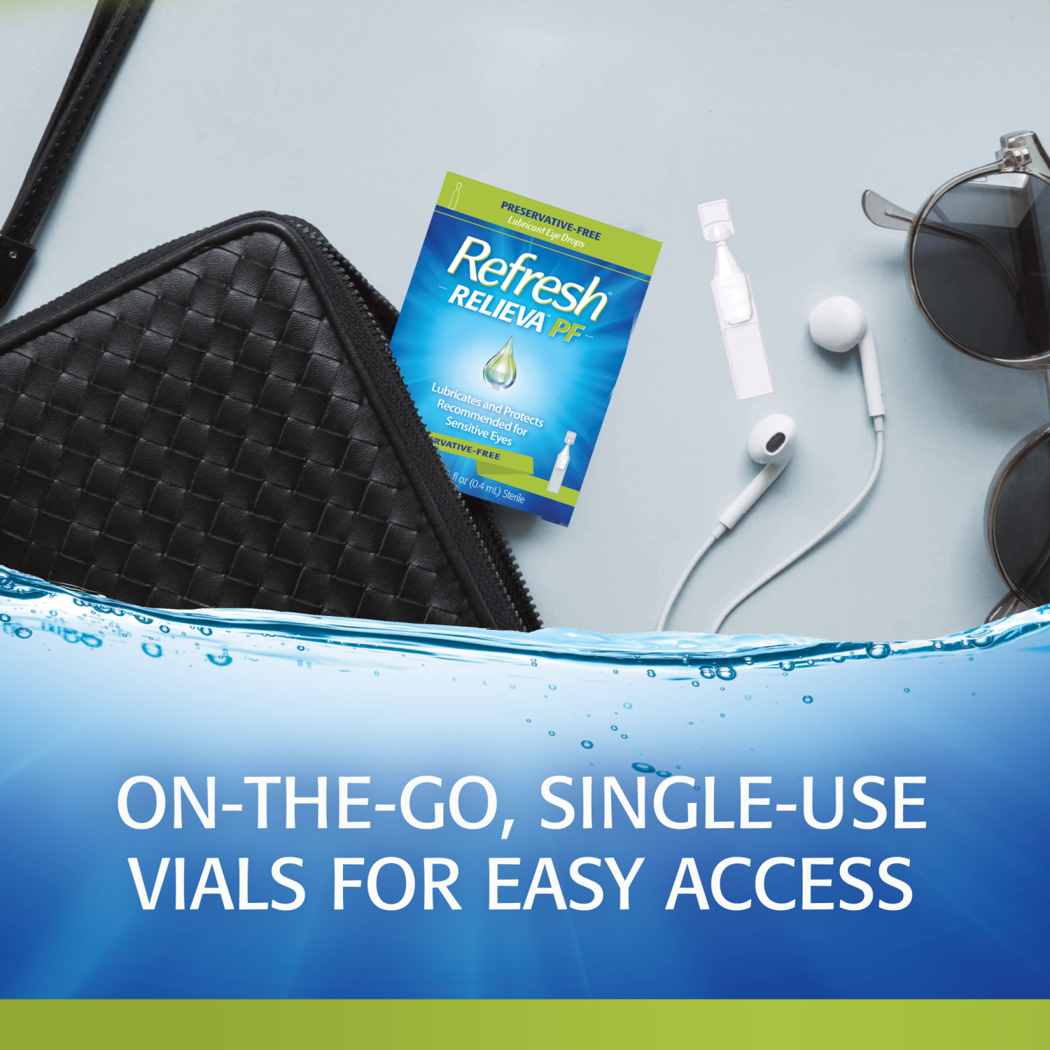 slide 7 of 8, Refresh Relieva PF Lubricant Eye Drops 30 - 0.01 fl oz Vials, 30 ct