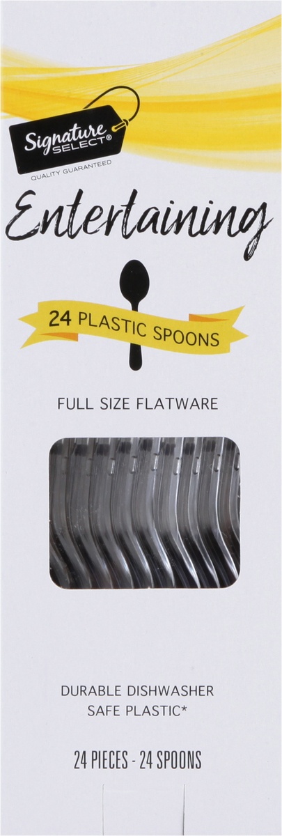 slide 6 of 9, Signature Select Entertaining Full Size Flatware Plastic Spoons 24 ea, 24 ct