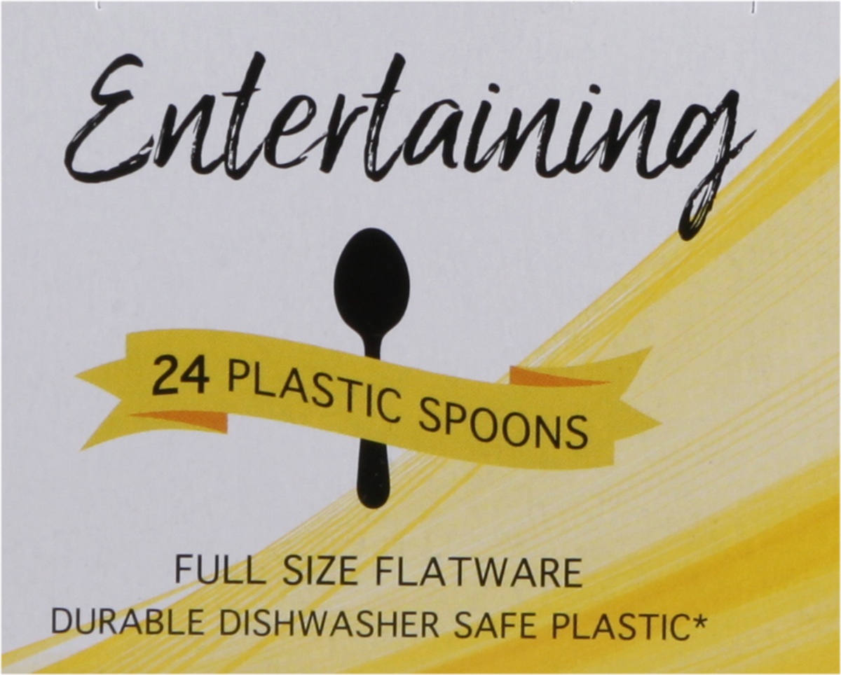 slide 9 of 9, Signature Select Entertaining Full Size Flatware Plastic Spoons 24 ea, 24 ct