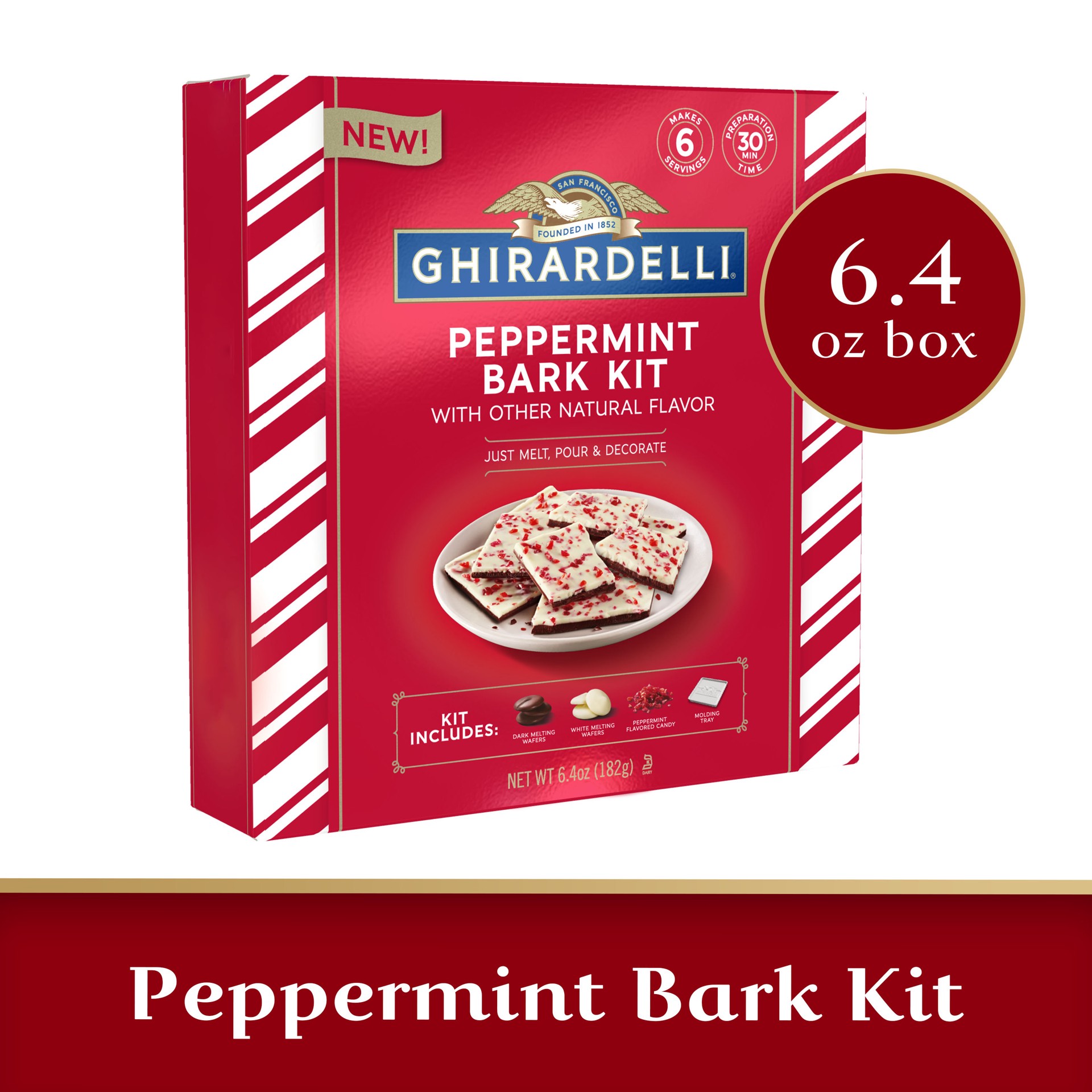 slide 1 of 7, GHIRARDELLI Peppermint Bark Baking Kit, 6.4 oz Box, 6.4 oz