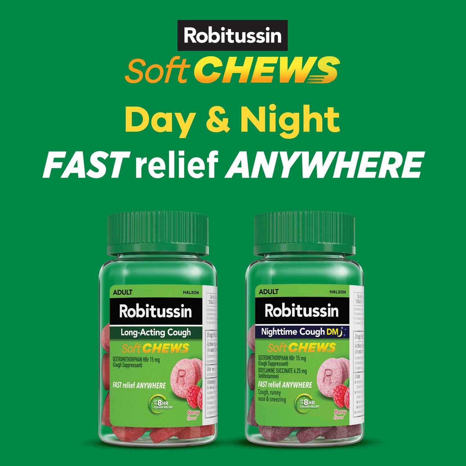slide 6 of 15, Robitussin Cough Relief Soft Chews, 20 Ct, 20 ct