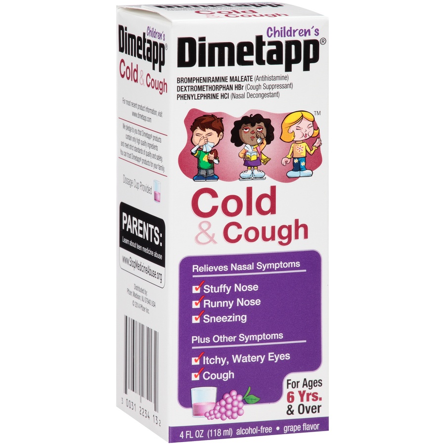 slide 7 of 7, Dimetapp Children's Cold Cough Grape, 4 oz