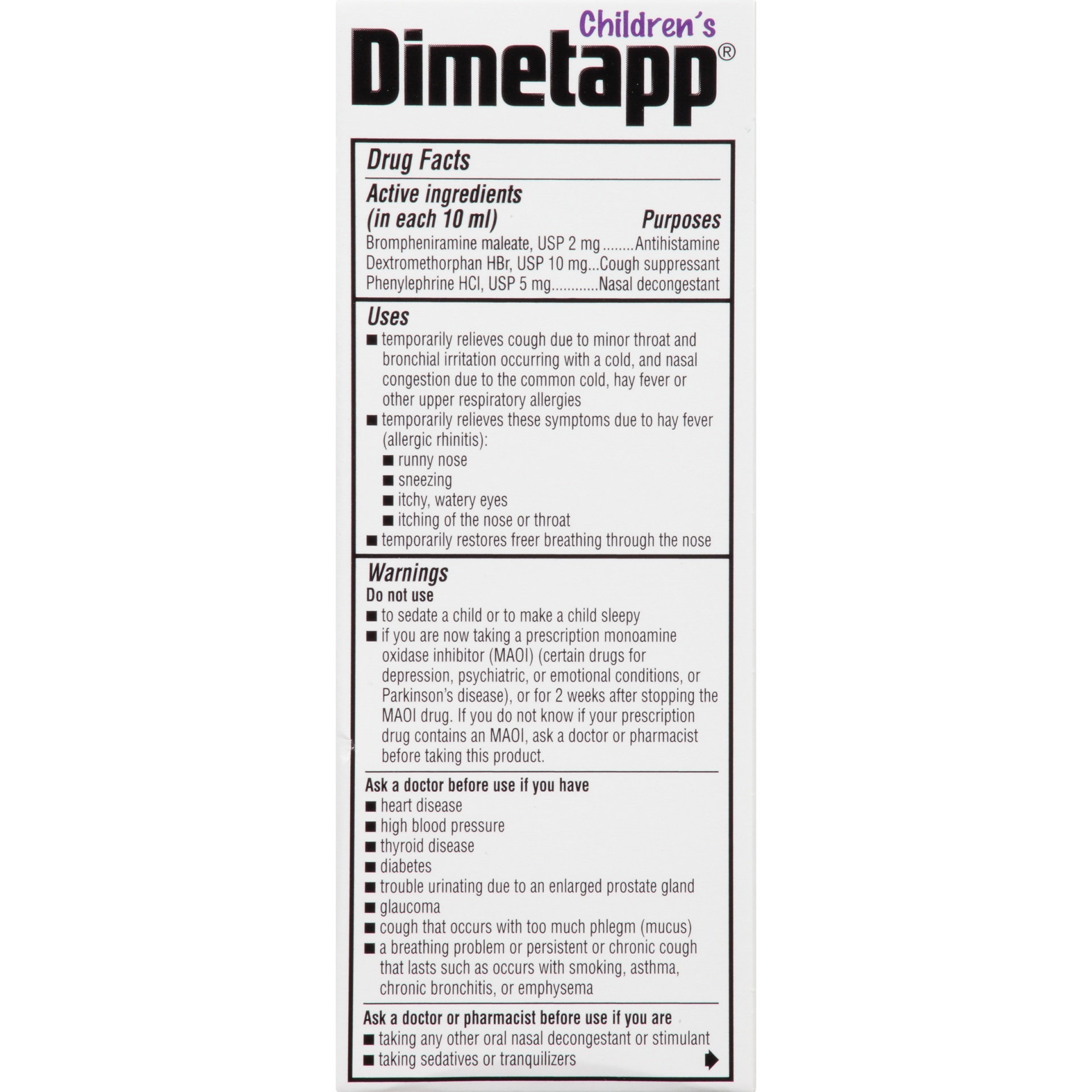 slide 6 of 7, Dimetapp Children's Cold Cough Grape, 4 oz