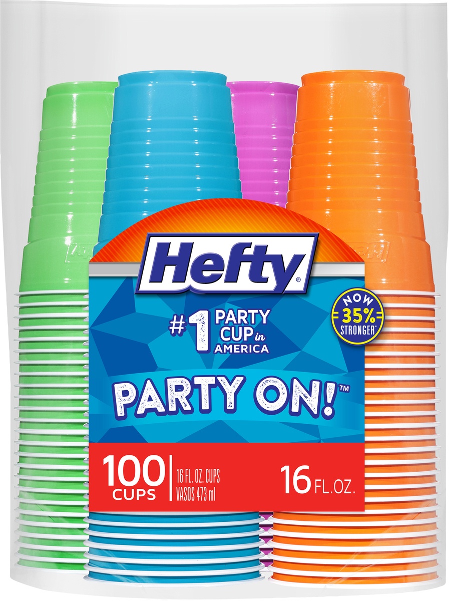 slide 3 of 8, Hefty 16 Fluid Ounce Cups 100 ea, 