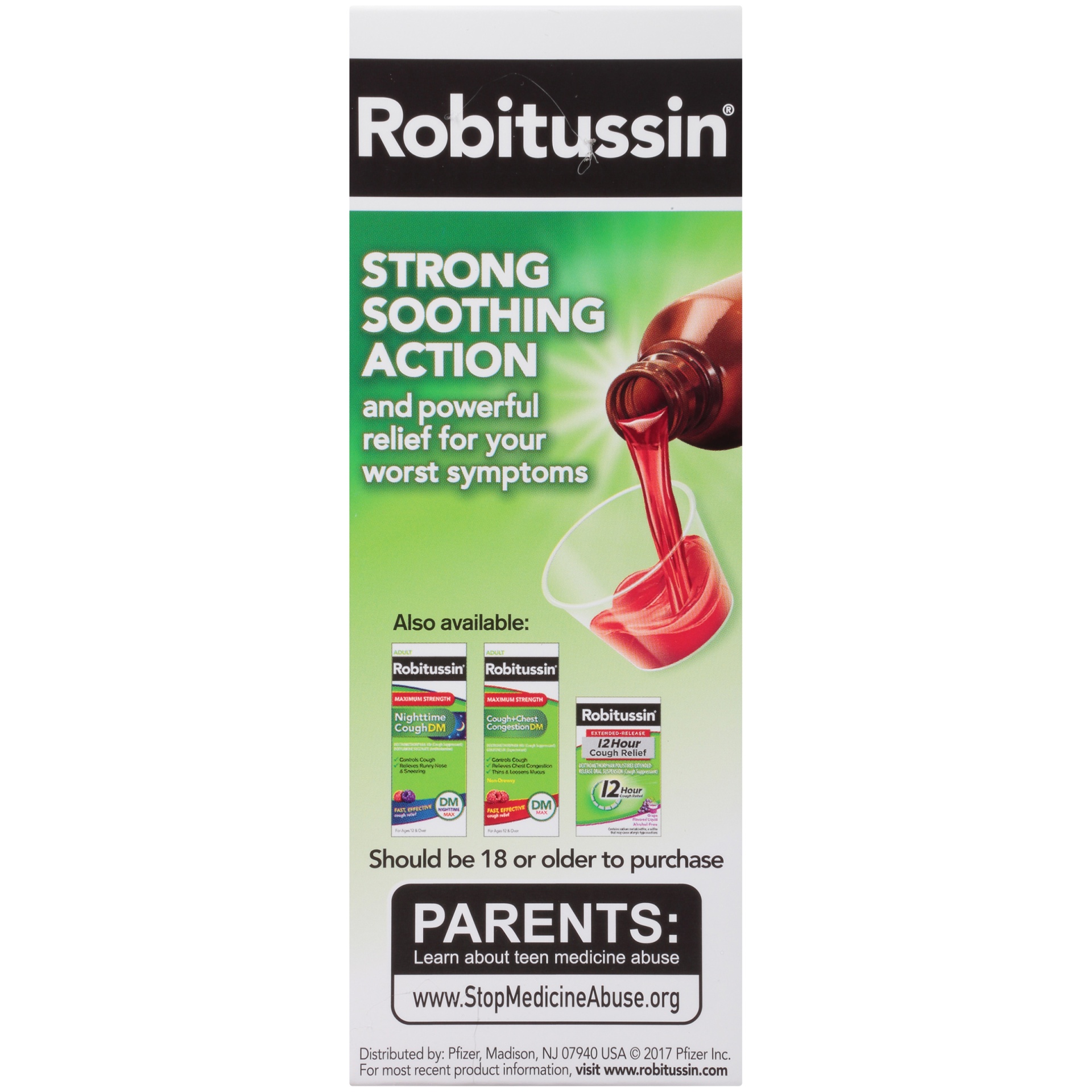 slide 3 of 6, Robitussin Maximum Strength Severe Nighttime Multi-Symptom Cough, Cold and Flu Medicine, Nighttime CF Max, Raspberry Flavor - 8 Fl Oz Bottle, 8 fl oz