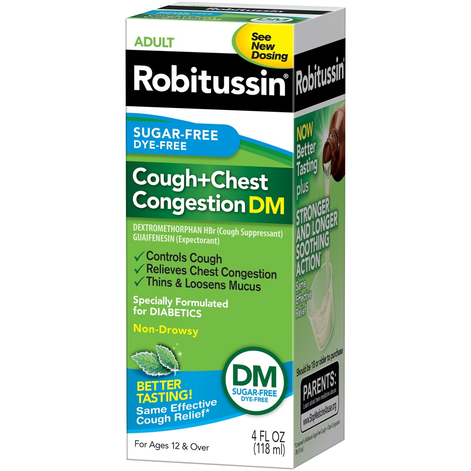 slide 6 of 6, Robitussin Adult Sugar-Free Cough+Chest Congestion DM 4 oz, 1 ct