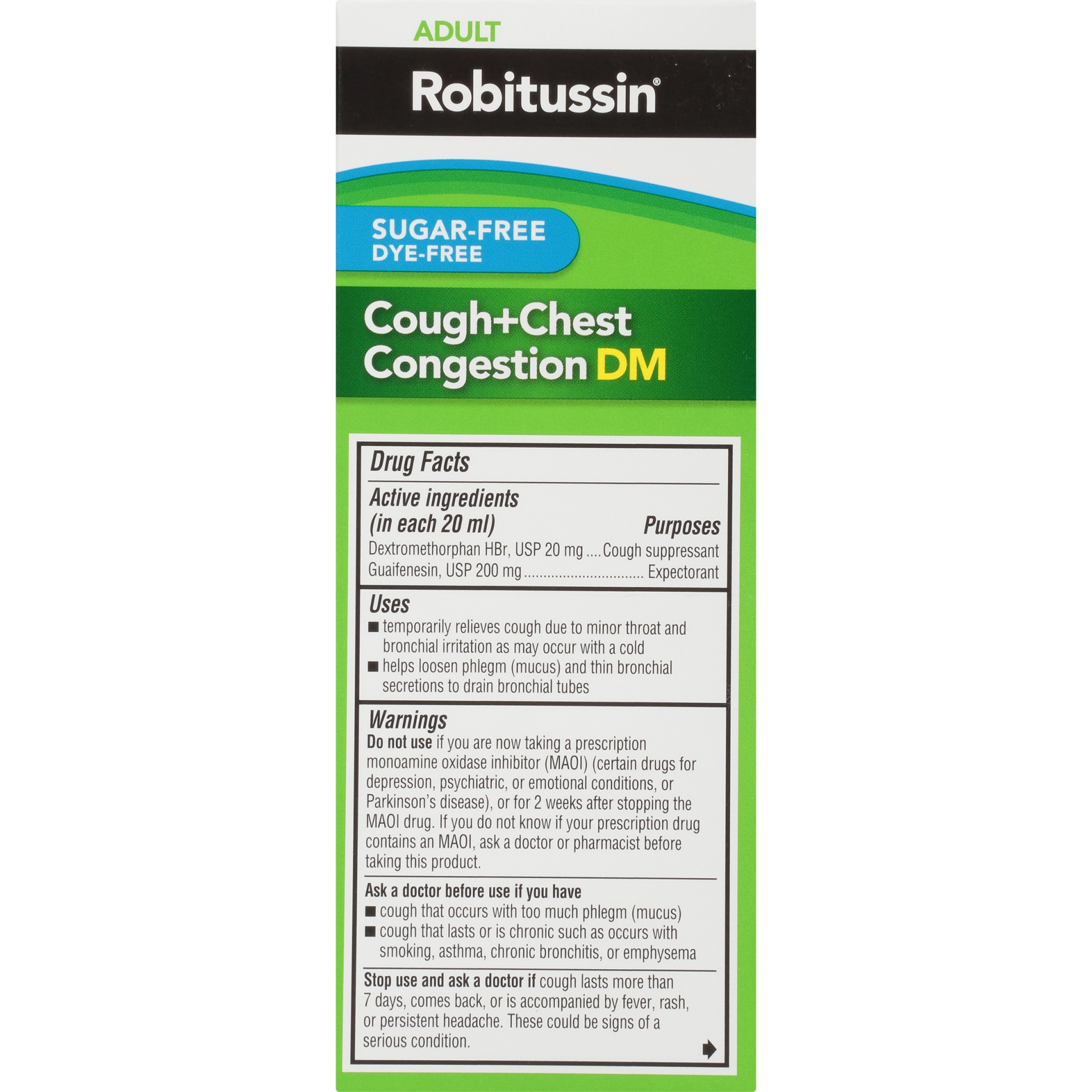 slide 4 of 6, Robitussin Adult Sugar-Free Cough+Chest Congestion DM 4 oz, 1 ct