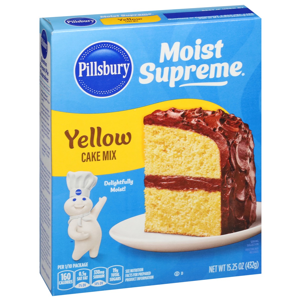 slide 12 of 13, Pillsbury Moist Supreme Yellow Cake Mix, 15.25 oz Box, 15.25 oz