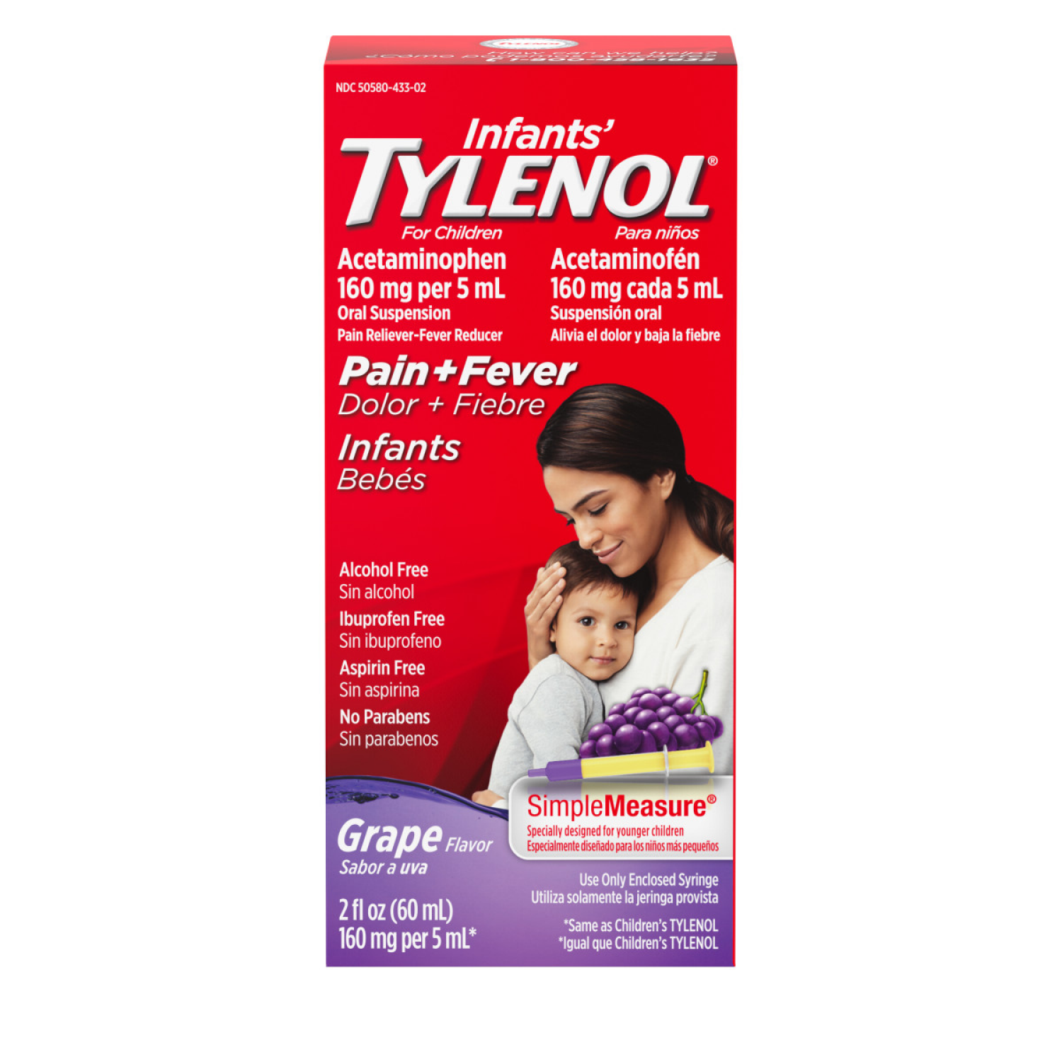 slide 1 of 5, Infants' Tylenol Acetaminophen Liquid Medicine, Grape, 2 fl. oz, 2 fl oz