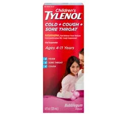 Tylenol Pediatric Internal Analgesics, Liquid, Bubble Gum