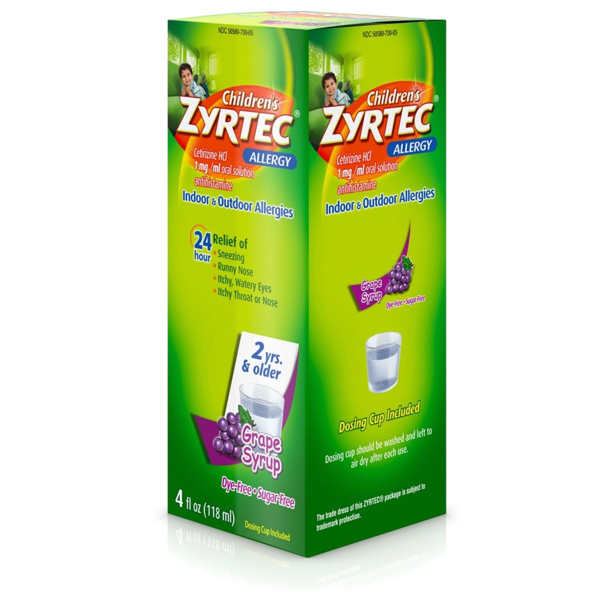 slide 4 of 21, Zyrtec Children's Children's ZYRTEC Allergy Syrup, Dye-Free, Sugar-Free Grape, 4 Fl. Oz, 4 fl oz