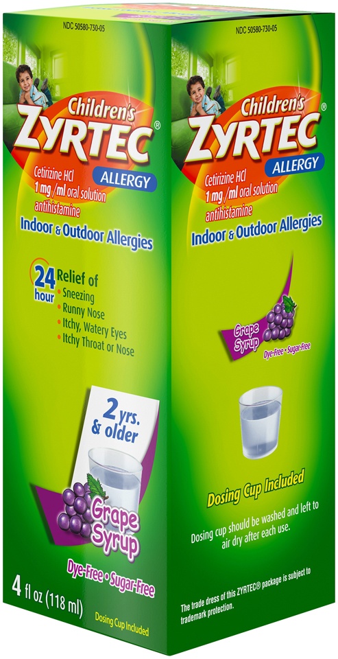 slide 2 of 6, Zyrtec Children's Children's ZYRTEC Allergy Syrup, Dye-Free, Sugar-Free Grape, 4 Fl. Oz, 4 fl oz
