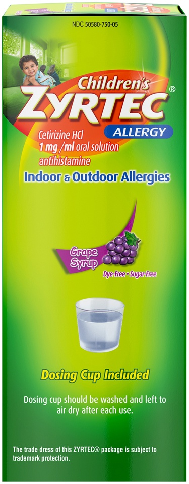slide 5 of 6, Zyrtec Children's Children's ZYRTEC Allergy Syrup, Dye-Free, Sugar-Free Grape, 4 Fl. Oz, 4 fl oz