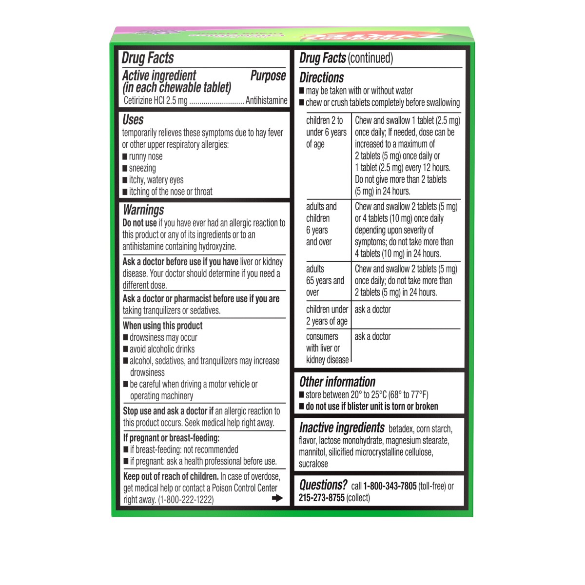 slide 2 of 2, Childrens Zyrtec Children's Zyrtec Allergy Dye-Free Grape Flavor Chewables, 24 ct