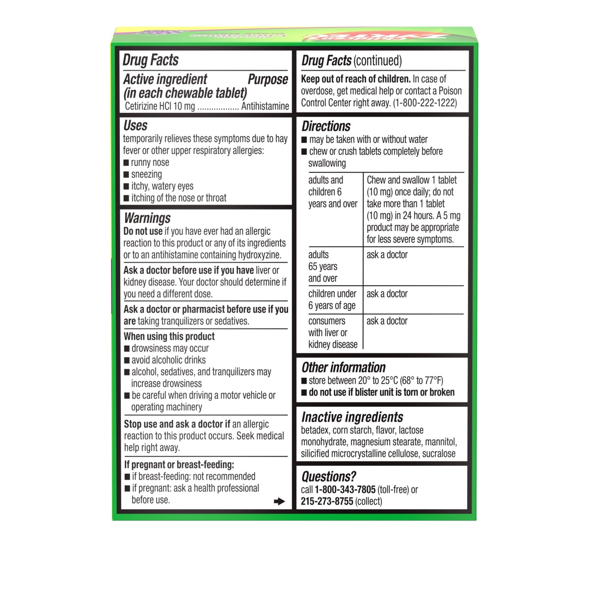 slide 2 of 2, Zyrtec Children's Zyrtec Allergy Dye-Free Chewables 6 Years & Older Grape Flavor 24 Count, 24 ct