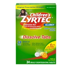 Zyrtec Children&#x27;s Zyrtec Allergy Dissolve Tabs, Citrus, 24 Count