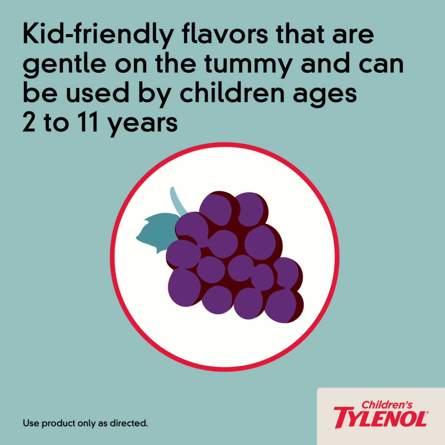 slide 5 of 5, Tylenol Children's Tablets Grape Pain+Fever 24 ea, 24 ct