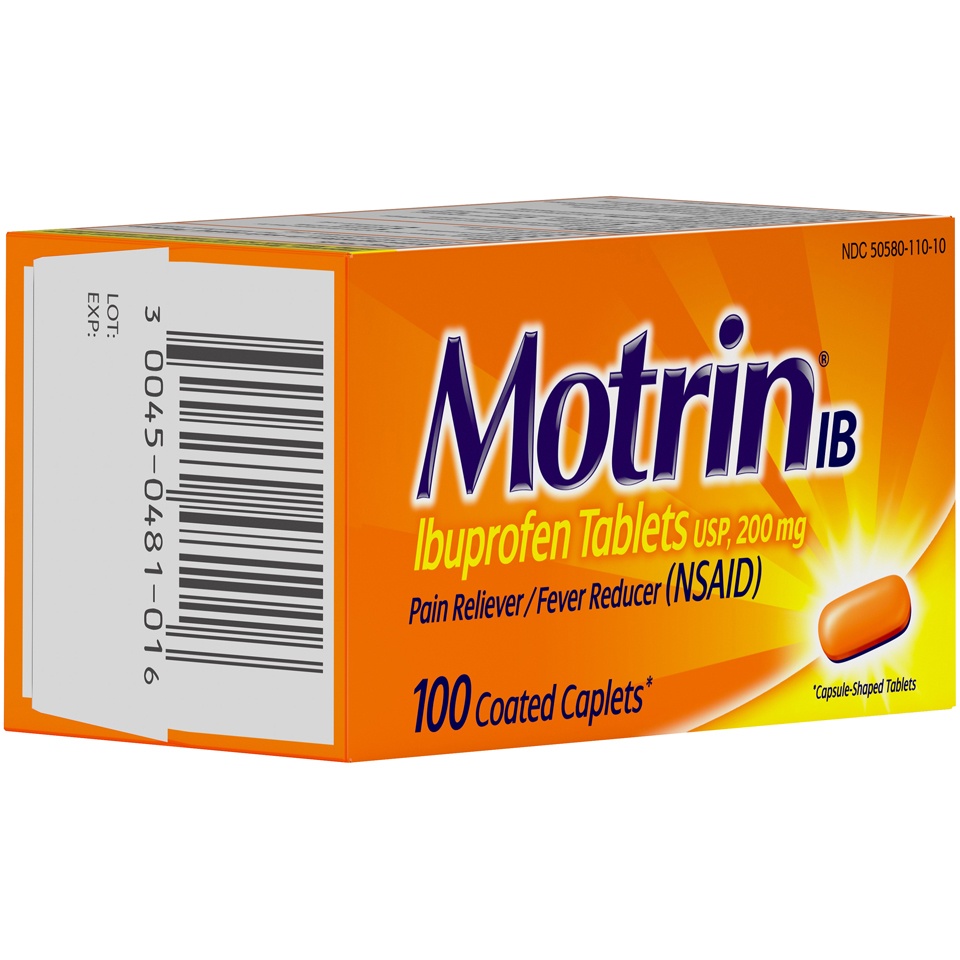 slide 3 of 6, Motrin IB Pain Reliever & Fever Reducer Tablets - Ibuprofen (NSAID) - 100ct, 100 ct