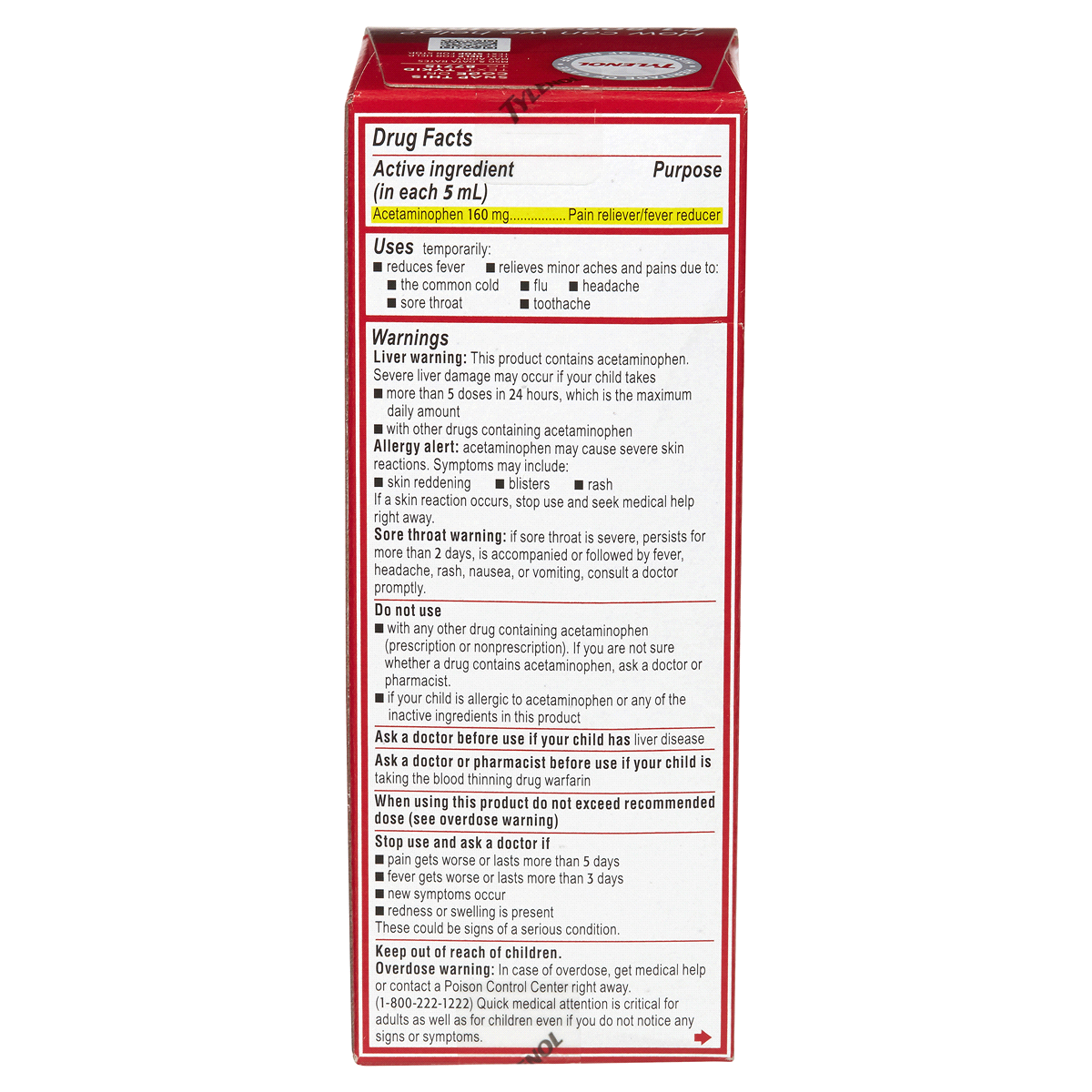 Tylenol Children's Tylenol Oral Suspension Medicine, Kids' Liquid medicine Pain Reliever & Fever