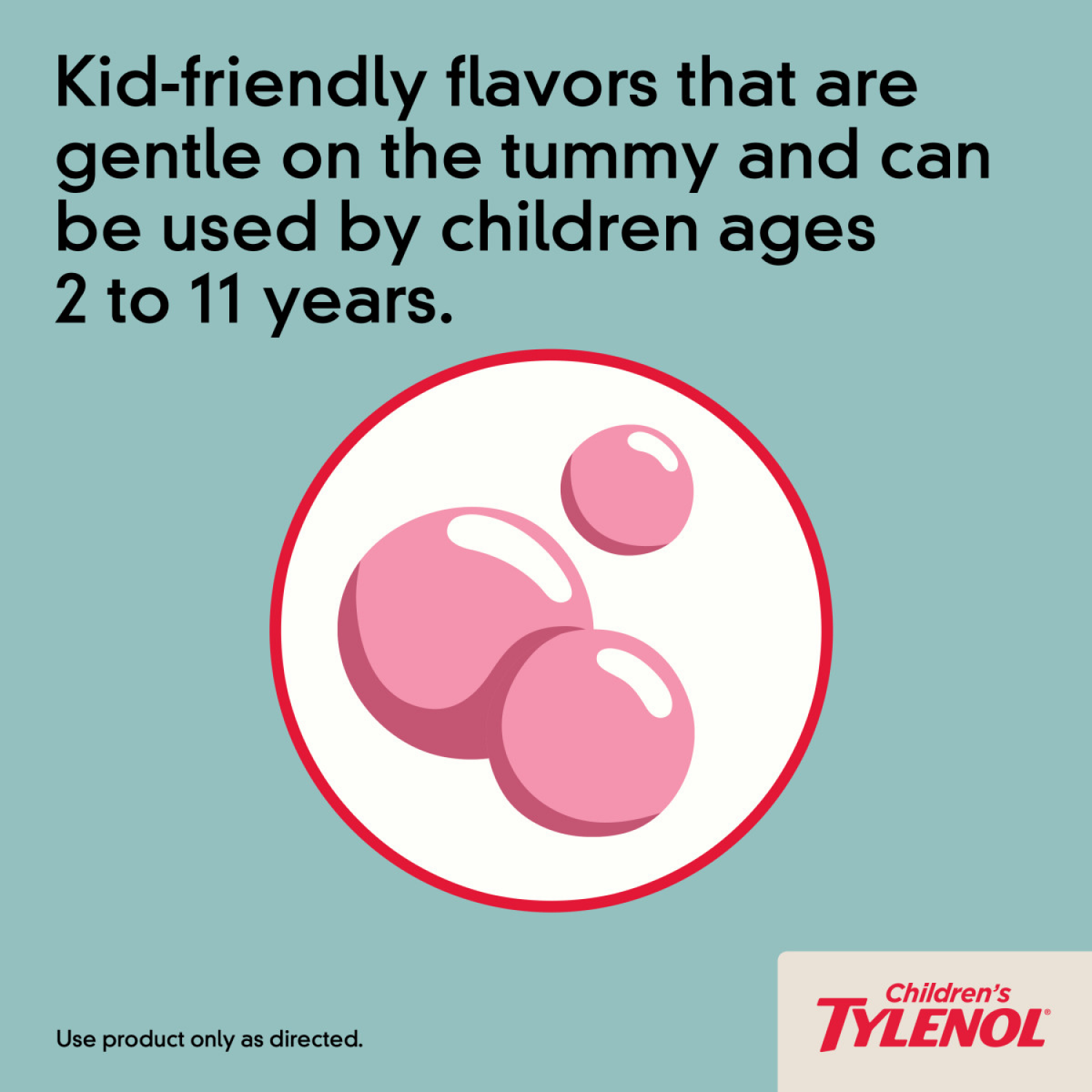slide 5 of 5, Tylenol Children's Tylenol Chewables, Bubble Gum, 24 Count, 24 ct