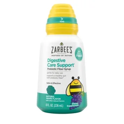 Zarbee's Naturals Children's Digestive Support Prebiotic Fiber Syrup, Natural Grape Flavor, 8 Fl. Oz