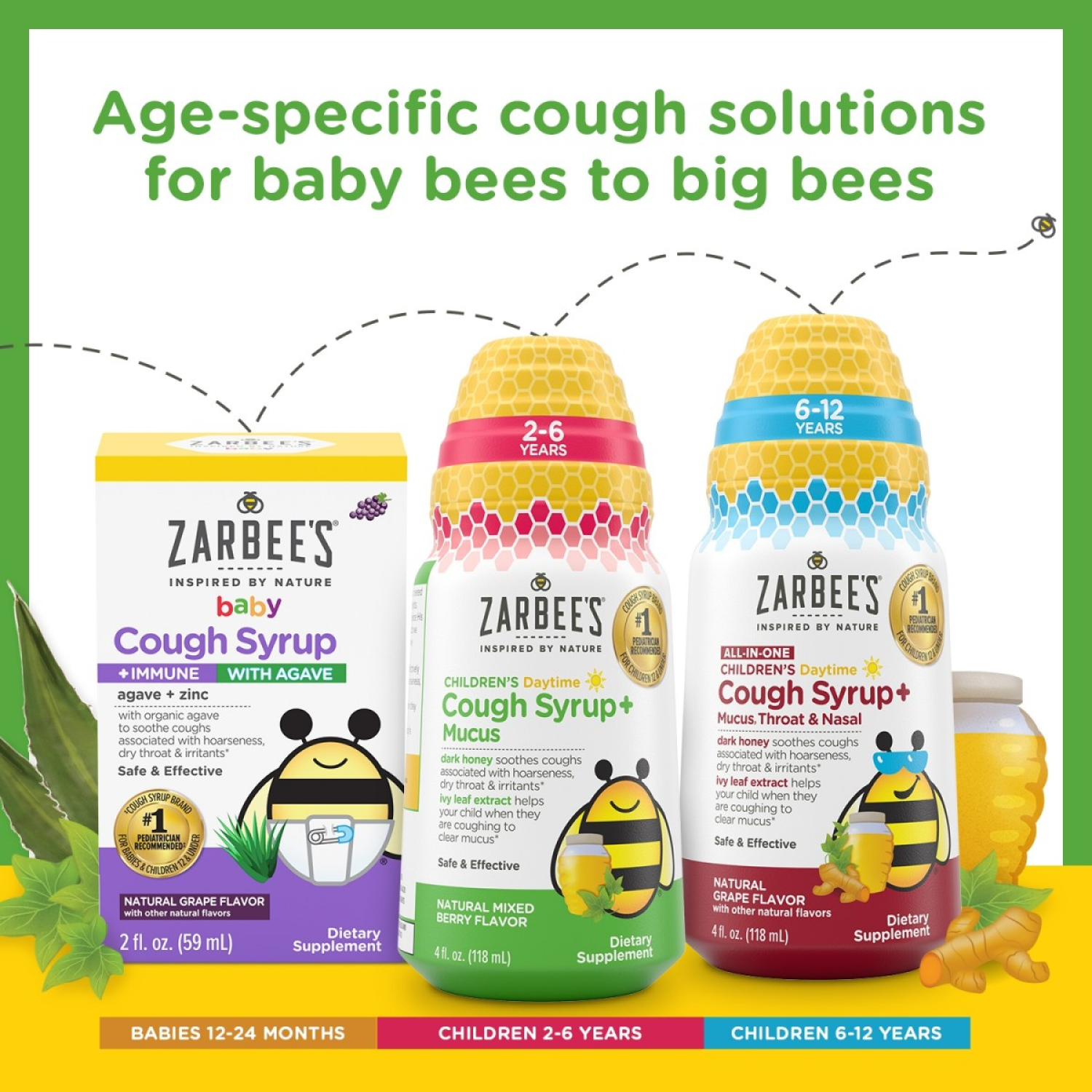 slide 3 of 5, Zarbee's Naturals Daytime Children's Natural Mixed Berry Flavor Cough Syrup + Mucus 4 fl oz, 4 fl oz