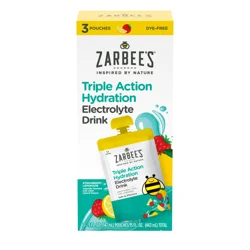 Zarbee's Naturals Kids Triple Action Hydration Electrolyte Drink, Strawberry Lemonade Flavor, 5 Fl. Oz, Pack of 3
