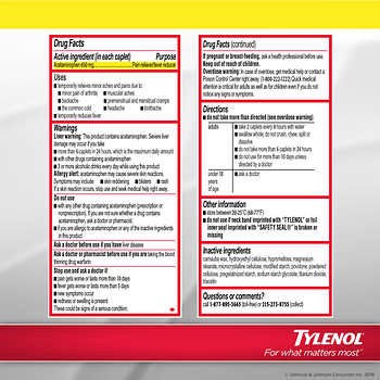 slide 3 of 3, Tylenol Arthritis Pain 650 mg Caplets, 290 ct, 