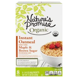 Nature's Promise Organic Maple & Brown Sugar Instant Oatmeal - 8 ct