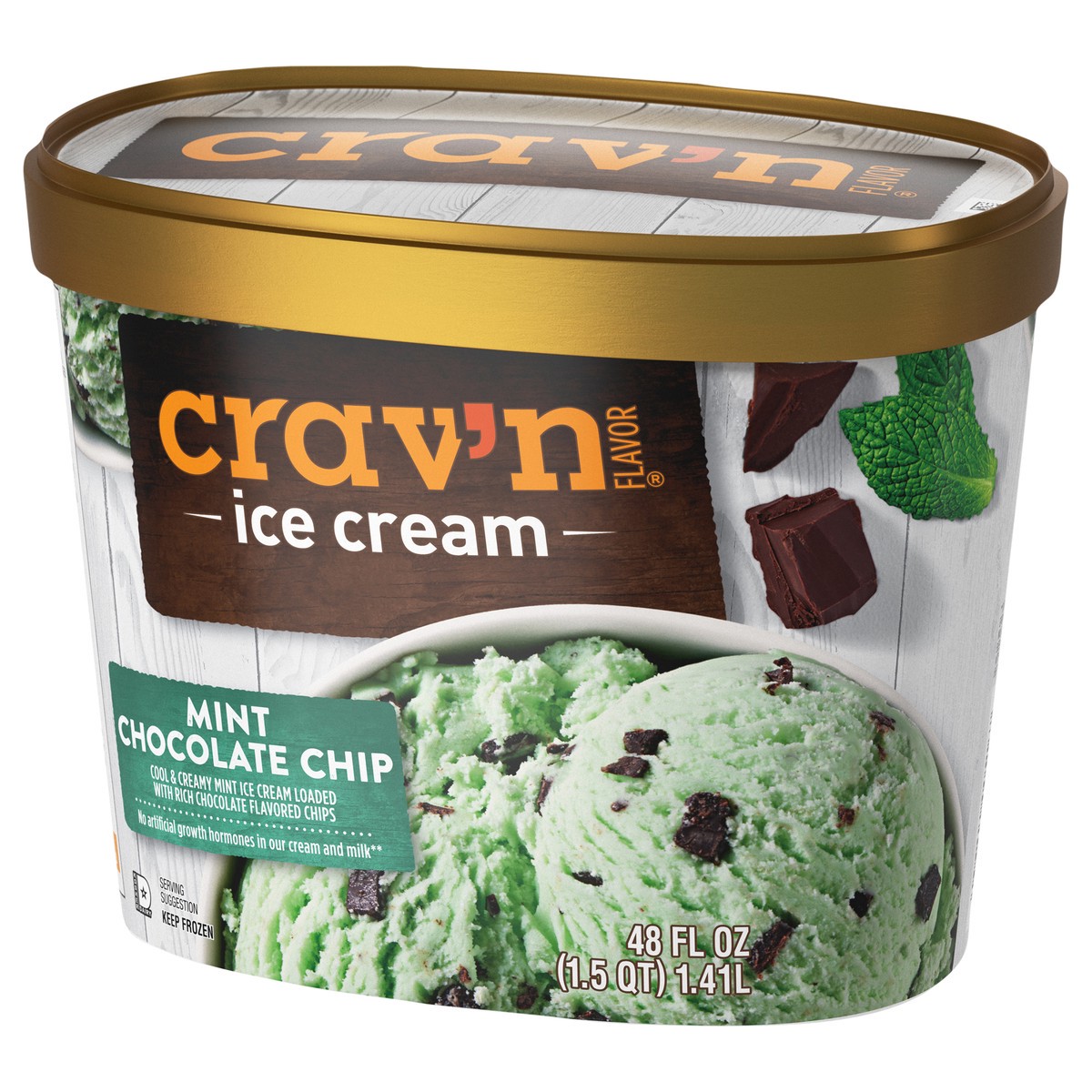 slide 2 of 4, Crav'n Flavor Mint Chocolate Chip Ice Cream 48 fl oz, 48 fl oz