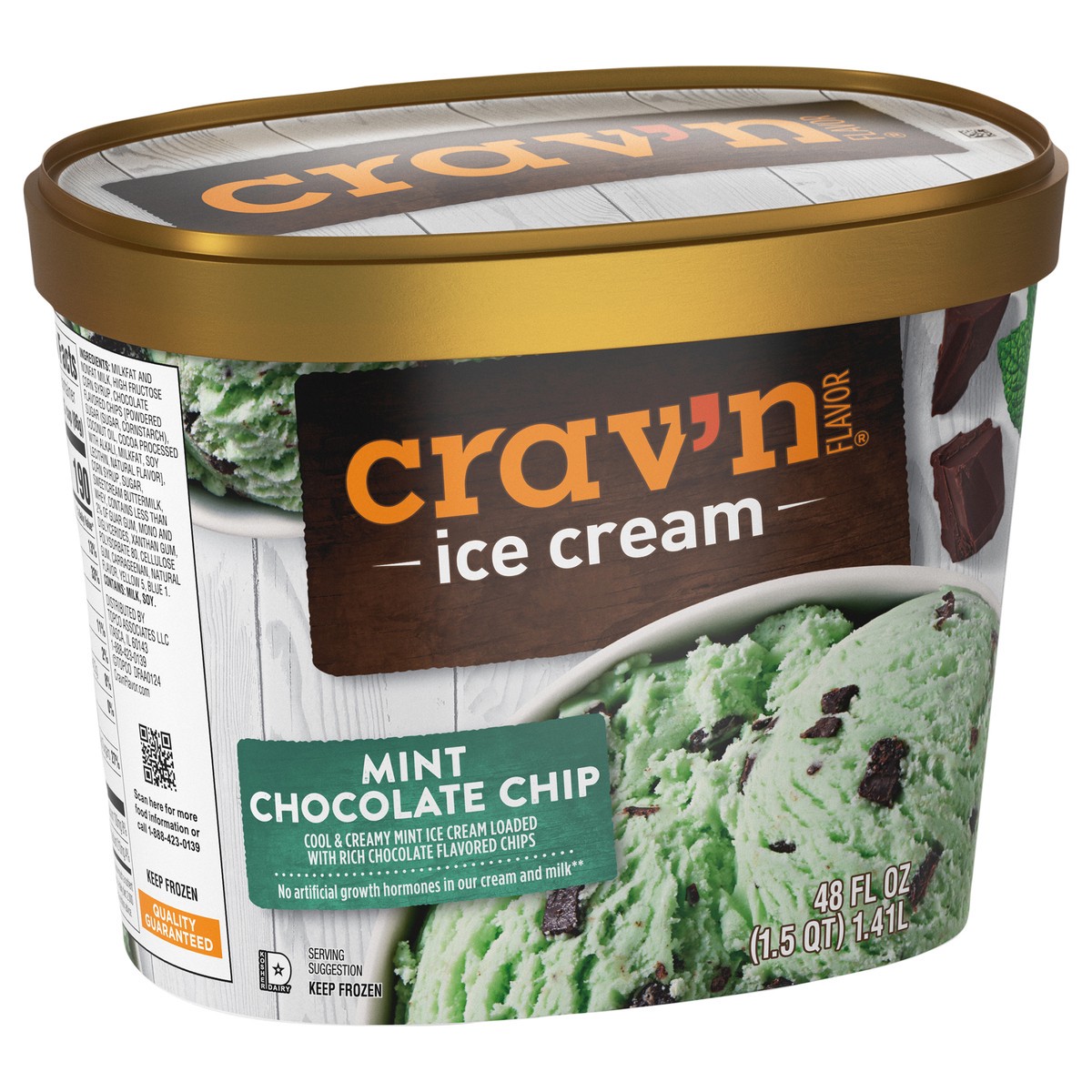 slide 3 of 4, Crav'n Flavor Mint Chocolate Chip Ice Cream 48 fl oz, 48 fl oz