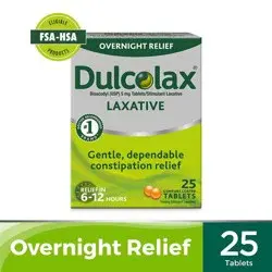 Dulcolax Stimulant Laxative Tablets for Constipation Relief, 25 Ct.