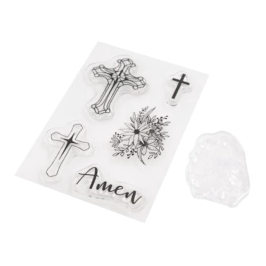 slide 1 of 3, Mini Faith Clear Stamp Set By Recollections, 2 in x 3 in