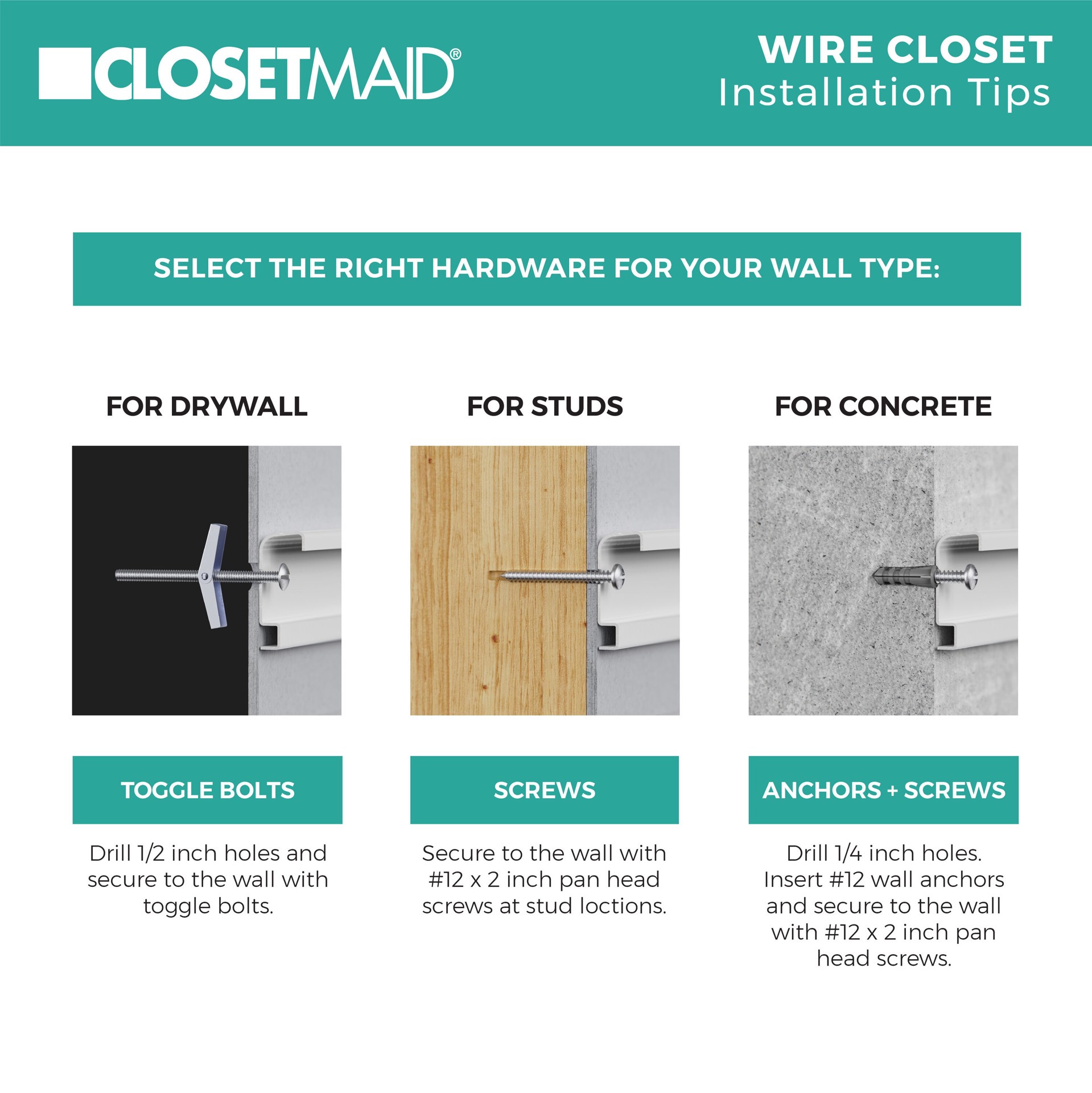 slide 6 of 6, ClosetMaid ShelfTrack 5-Pack 0.5-in Chrome Adjustable Mount Steel Back Clip, 1 ct