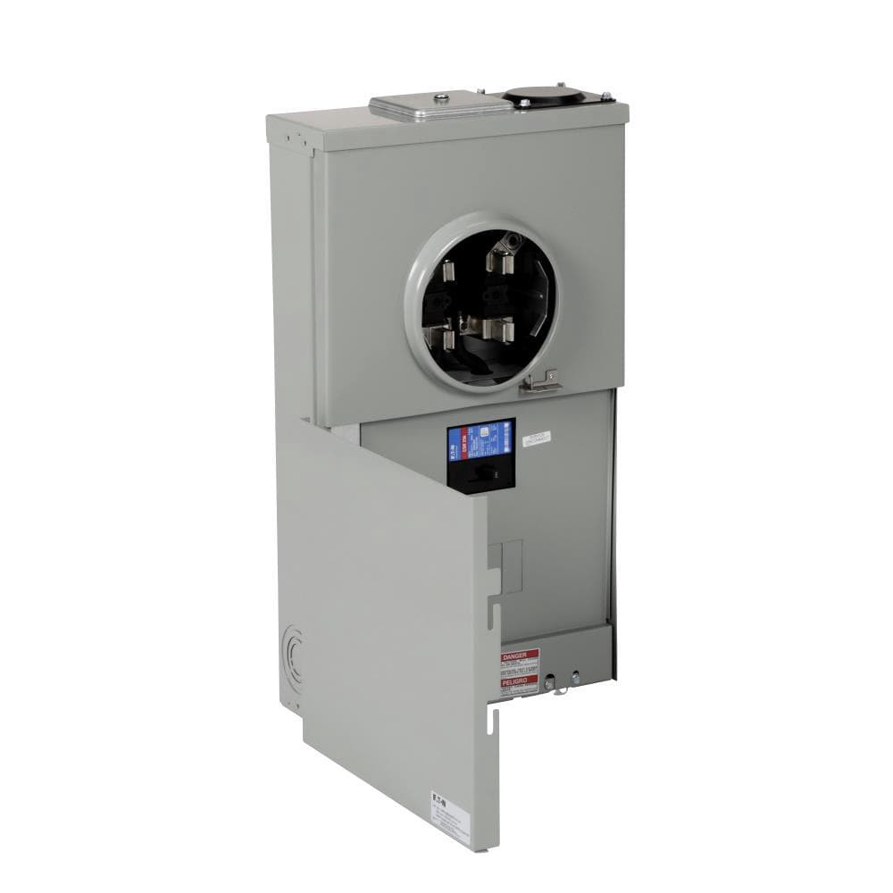 slide 6 of 6, Eaton Type BR 200 -Amp 4 -Spaces 8 -Circuit Outdoor Main Breaker Meter Combo Load Center, 1 ct