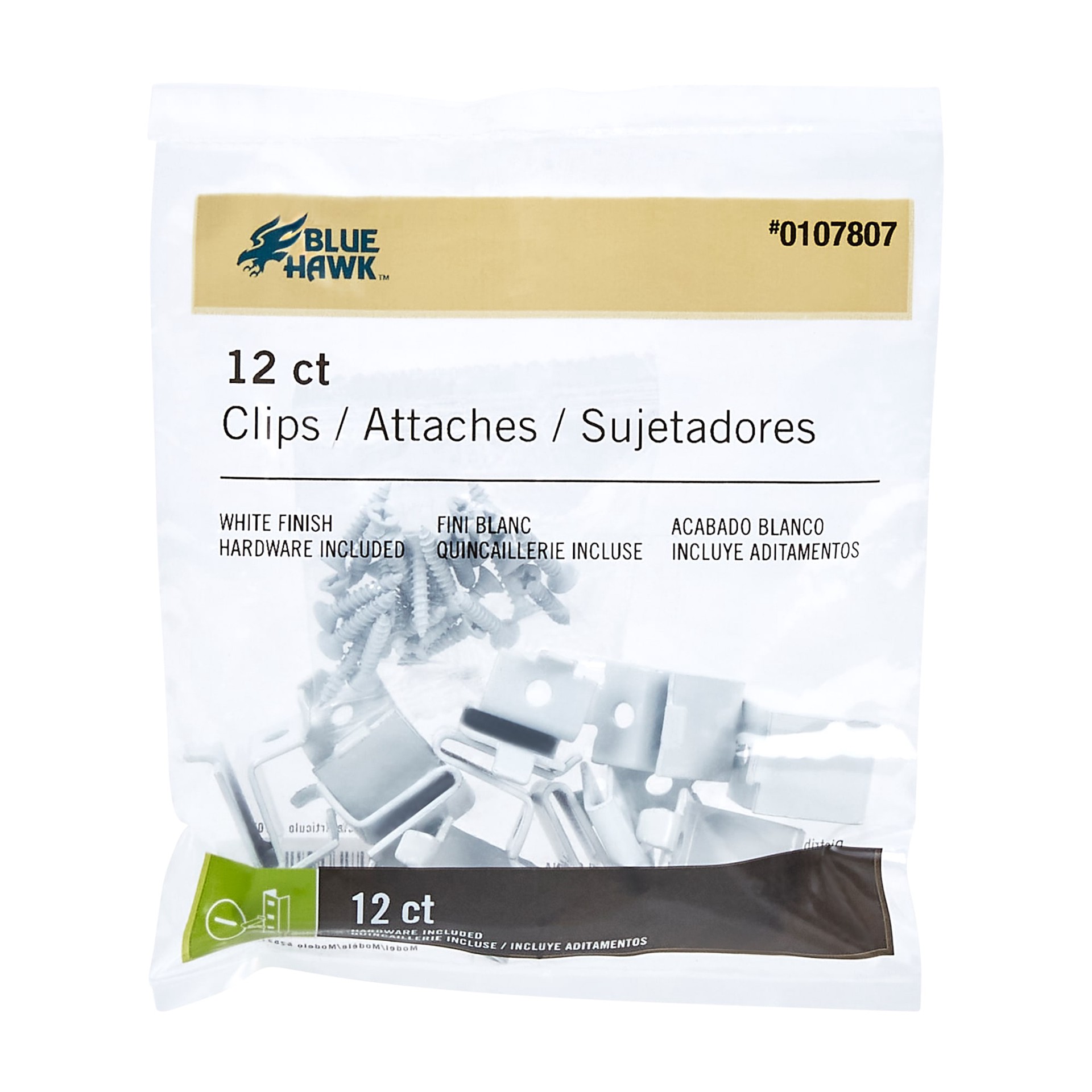 slide 2 of 6, Project Source 0.77-in L x 0.63-in W x 0.984-in D White Shelf pins, 1 ct