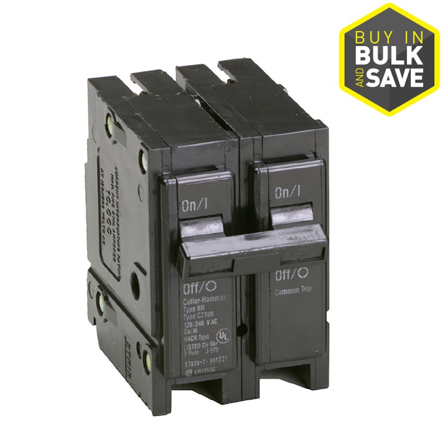 slide 2 of 6, Eaton Type BR 25-amp 2 -Pole Standard trip Circuit Breaker, 1 ct