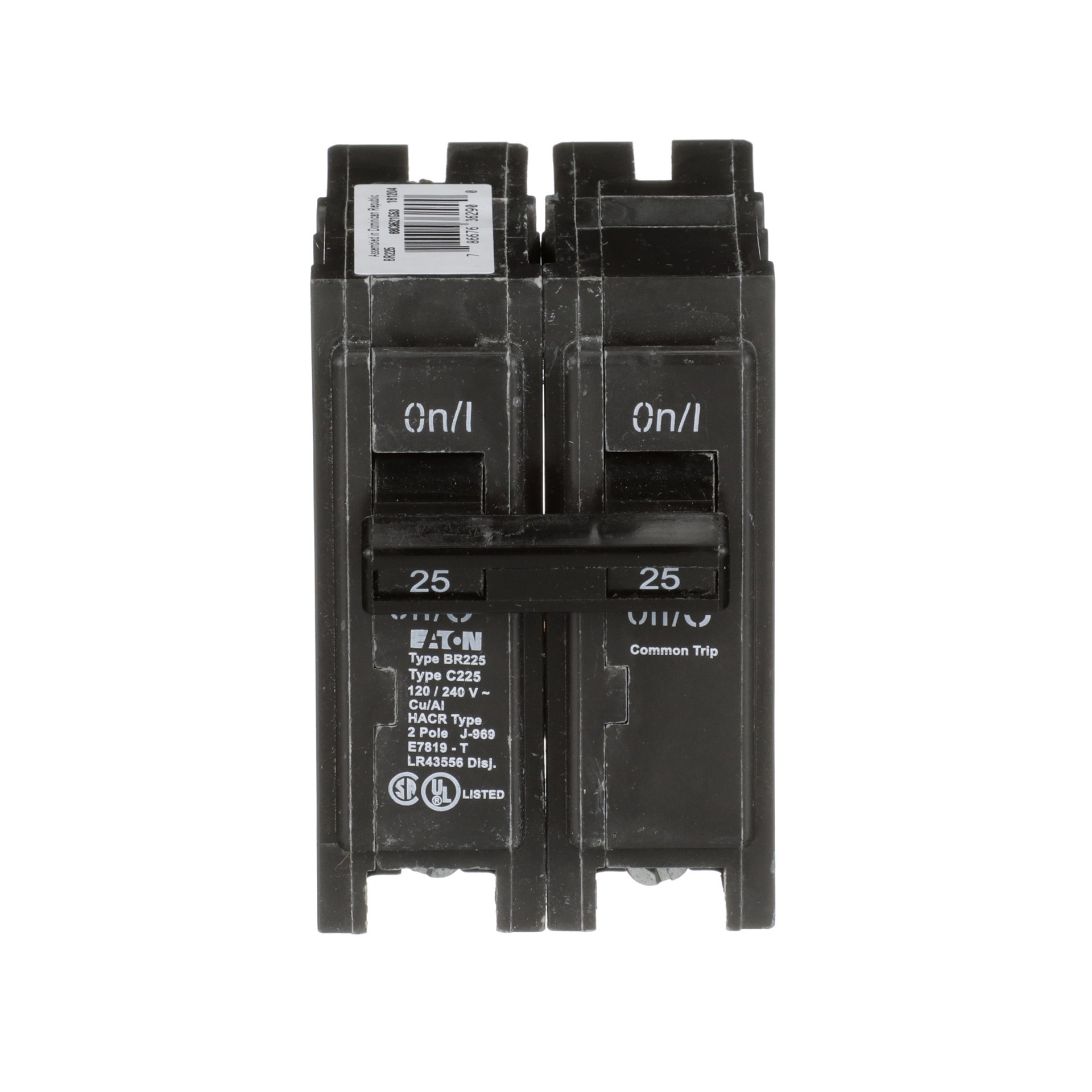 slide 1 of 6, Eaton Type BR 25-amp 2 -Pole Standard trip Circuit Breaker, 1 ct