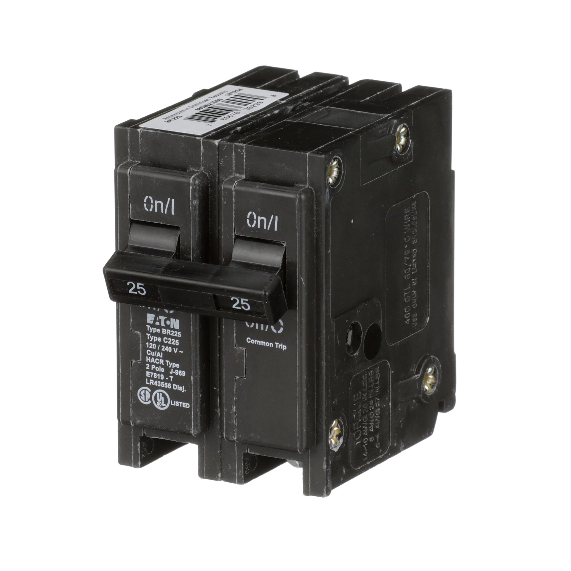 slide 3 of 6, Eaton Type BR 25-amp 2 -Pole Standard trip Circuit Breaker, 1 ct