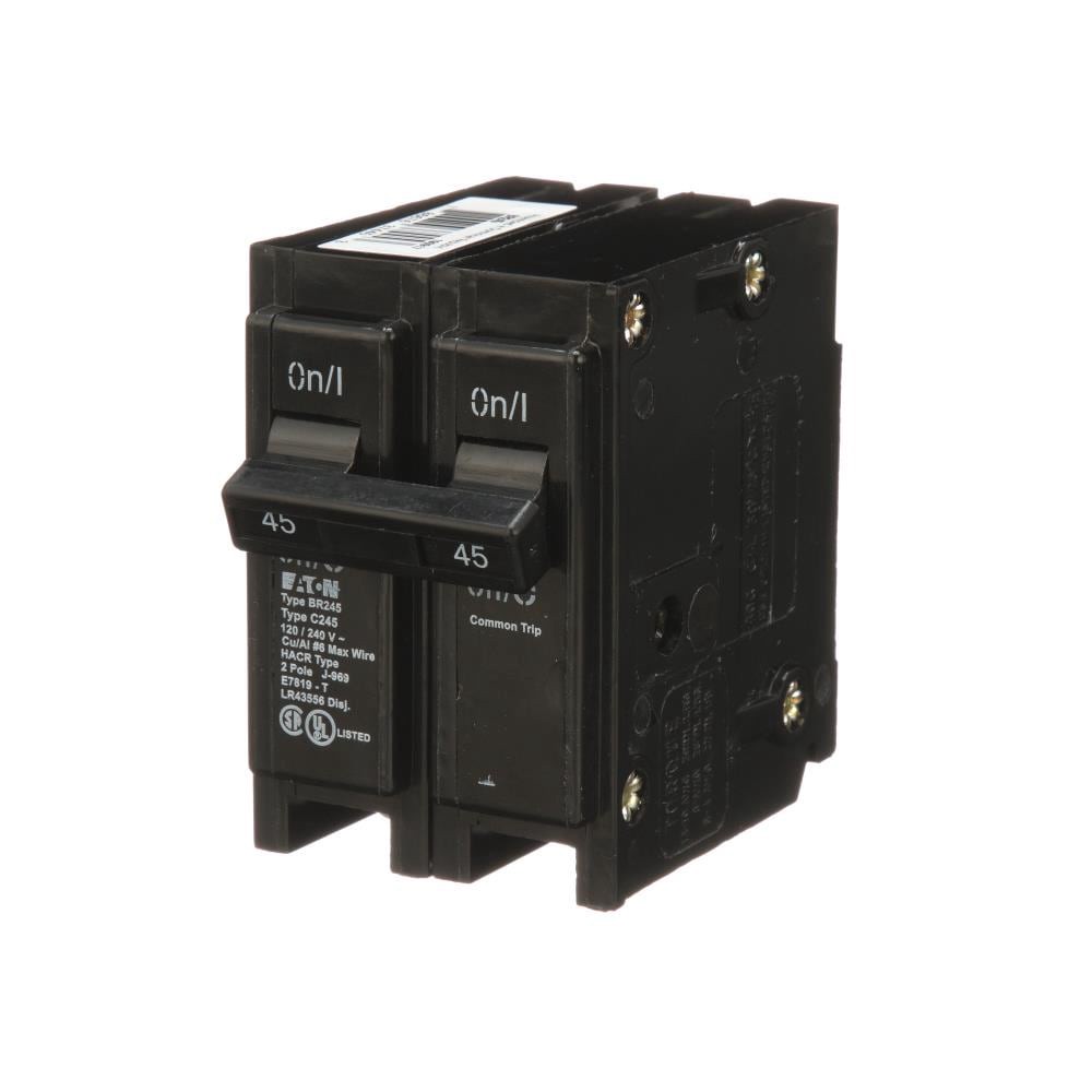 slide 3 of 6, Eaton Type BR 45-amp 2 -Pole Standard trip Circuit Breaker, 1 ct