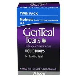 GenTeal Tears Lubricant Eye Drops Liquid Drops Moderate Twin Pack
