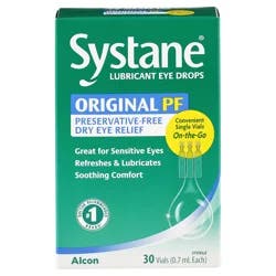 Systane Lubricant Eye Drops Preservative-Free, 30 Ct Vials