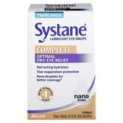 Systane Complete Dry Eye Drops, 2x10 mL
